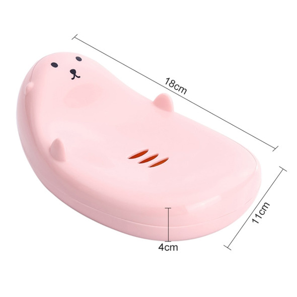 2 PCS Cartoon Soap Box Bathroom Drainage Soap Frame(Pink)