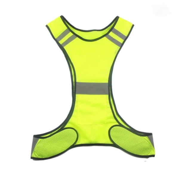 Sports Reflective Vest Night Running Outdoor Reflective Clothing Traffic Safety Reflective Vest,Style: Without Led(Fluorescent Yellow)