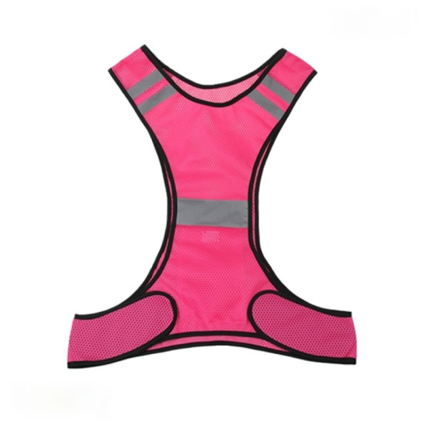 Sports Reflective Vest Night Running Outdoor Reflective Clothing Traffic Safety Reflective Vest,Style: Without Led(Pink)
