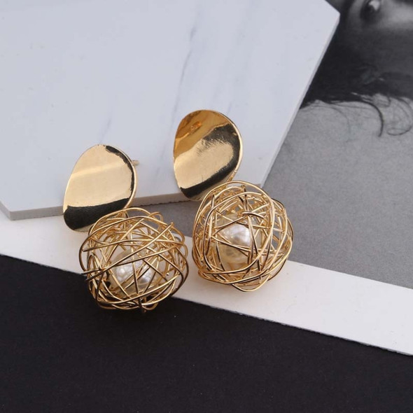 Ball Geometric Earrings For Women Hanging Dangle Earrings Drop Earrings(Gold)