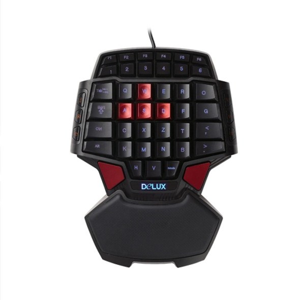 DELUX T9U Wired Professional Gaming Single Handed Keyboard Ergonomic Keypad