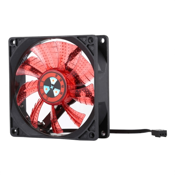 9 inch 3-pin Computer Cooling Fan with Light ,Random Color Delivery.(Red)