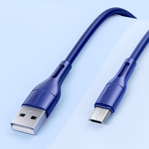 USAMS US-SJ502 U68 USB to Micro USB PVC Charging Transmission Data Cable, Cable Length: 1m(Blue)