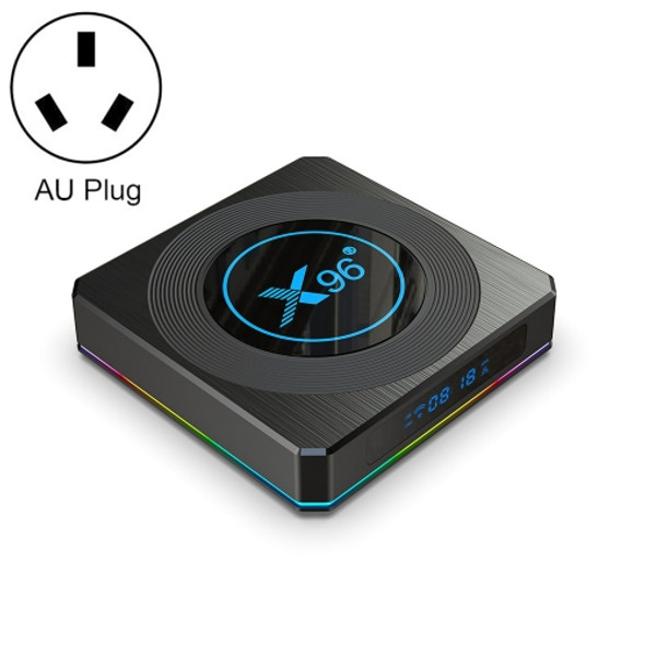 X96 X4 8K Smart TV BOX Android 11.0 Media Player with Remote Control, Amlogic S905X4 Quad Core ARM Cortex A55, RAM: 4GB, ROM: 64GB, Support 100M, Dual Band WiFi, Bluetooth, AU Plug