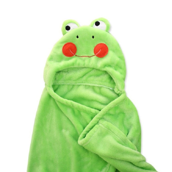 Baby Animal Shape Hooded Cape Bath Towel, Size:100×75cm(Red-Faced Frog)