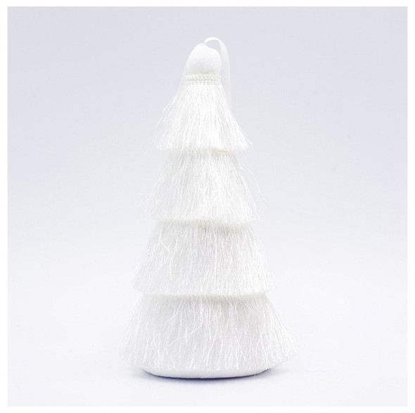 2 PCS Tassel Christmas Tree Ornaments Creative Home Decoration Ornaments( White )