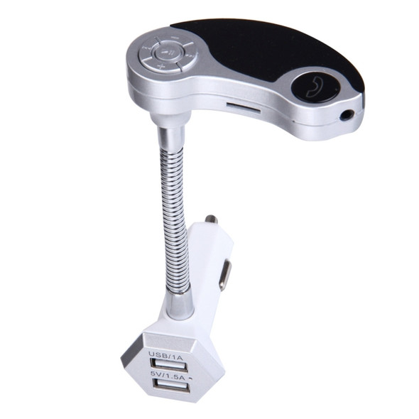 GT86 Dual USB Charger Car Bluetooth FM Transmitter Kit, Support LCD Display / TF Card Music Play / Hands-free(Silver)