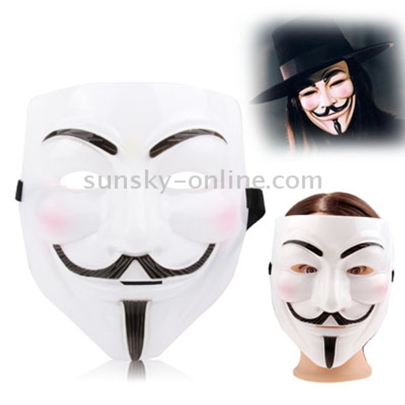 V for Vendetta Design Plastic Mask(White)