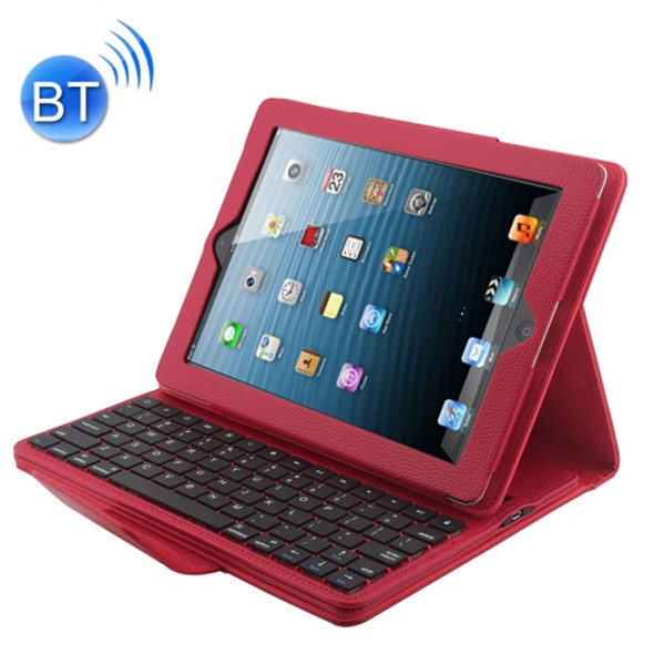 Bluetooth 3.0 Keyboard with Detachable Leather Tablet Case for iPad 4 / 3 / 2(Red)