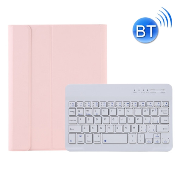 A06B Ultra-thin Detachable Bluetooth Keyboard Leather Tablet Case with Pen Slot & Holder for iPad mini 6(Pink)