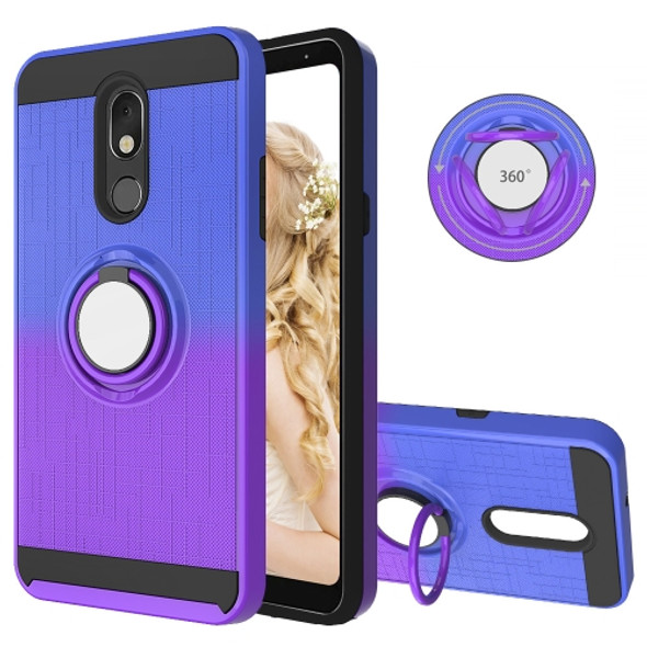 For LG Stylo 5 2 In 1 PC + TPU Protective Case with 360 Degrees Rotate Ring Holder(Blue Purple)