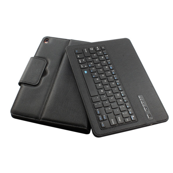 IP09 Bluetooth 3.0 Litchi Texture ABS Detachable Bluetooth Keyboard Leather Tablet Case for iPad Air / Pro 10.5 inch (2019), with Holder (Black)