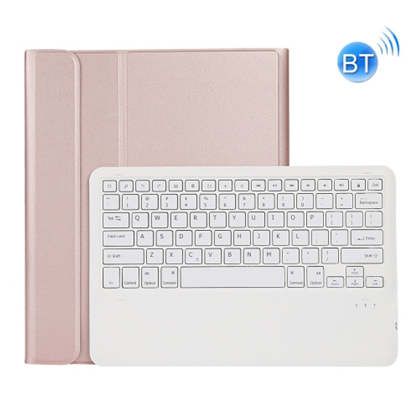 A12B Bluetooth 3.0 Ultra-thin Detachable Bluetooth Keyboard Leather Tablet Case for iPad Pro 12.9 inch （2018）, with Pen Slot & Holder (Rose Gold)