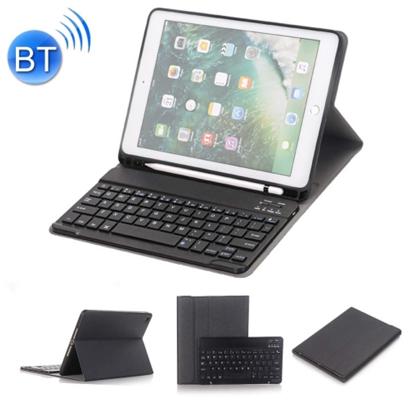 Detachable Bluetooth Keyboard + Horizontal Flip Leather Tablet Case with Holder & Pencil Holder for iPad Pro 9.7 inch, iPad Air, iPad Air 2, iPad 9.7 inch (2017), iPad 9.7 inch (2018) (Black)