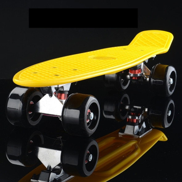 Shining Fish Plate Scooter Single Tilt Four Wheel Skateboard with 72mm Wheel(Black Yellow)