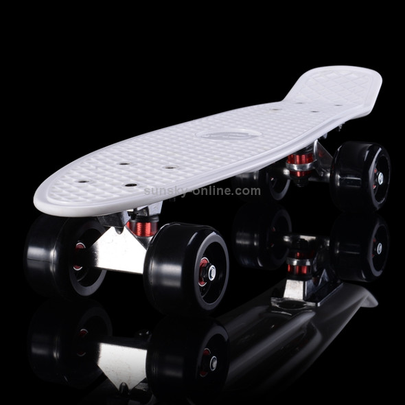 Shining Fish Plate Scooter Single Tilt Four Wheel Skateboard with 72mm Wheel(Black White)