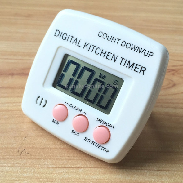 Kitchen Timer Digital Electronic Loud Alarm Magnetic Backing With Holder for Cooking Baking Sports Games Office(Pink)