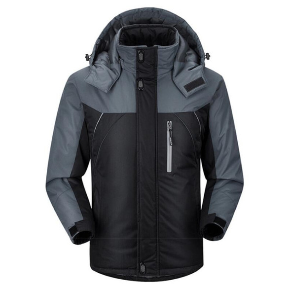 Men Winter Thick Fleece Waterproof Outwear Down Jackets Coats, Size: XL(Black)