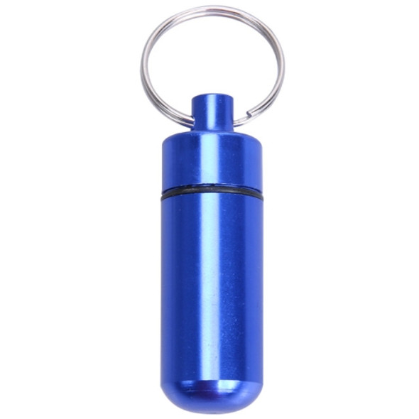 10 PCS Portable Sealed Waterproof Aluminum Alloy First Aid Pill Bottle with Keychain(Blue)