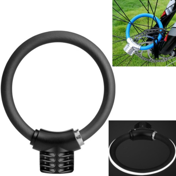 Bicycle Ring Lock Anti-Theft Lock Bicycle Portable Mini Safety Lock Racket Lock Bold Cable Lock, Colour: Reflective Matte Black