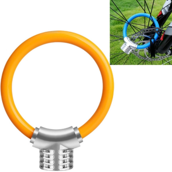 Bicycle Ring Lock Anti-Theft Lock Bicycle Portable Mini Safety Lock Racket Lock Bold Cable Lock, Colour: Orange