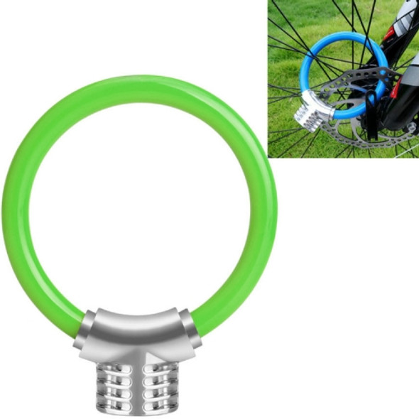 Bicycle Ring Lock Anti-Theft Lock Bicycle Portable Mini Safety Lock Racket Lock Bold Cable Lock, Colour: Green
