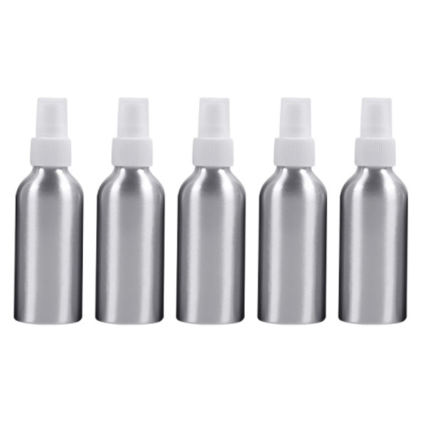 5 PCS Refillable Glass Fine Mist Atomizers Aluminum Bottle, 120ml(White)