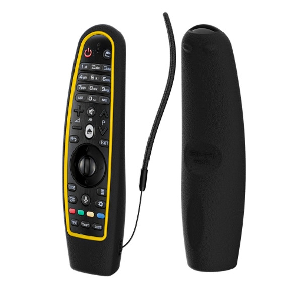 SIKAI CASE Smart TV Remote Control Protective Sleeve Remote Control Color Matching Silicone Sleeve Suitable For LG AN-MR600 / AN-MR650(Black+Yellow)