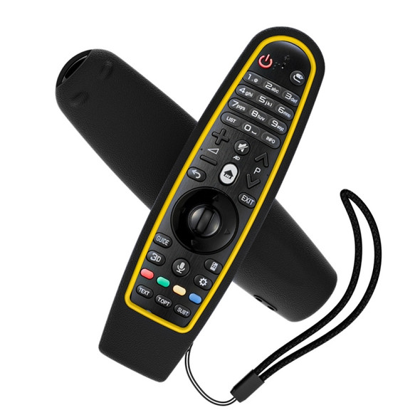 SIKAI CASE Smart TV Remote Control Protective Sleeve Remote Control Color Matching Silicone Sleeve Suitable For LG AN-MR600 / AN-MR650(Black+Yellow)