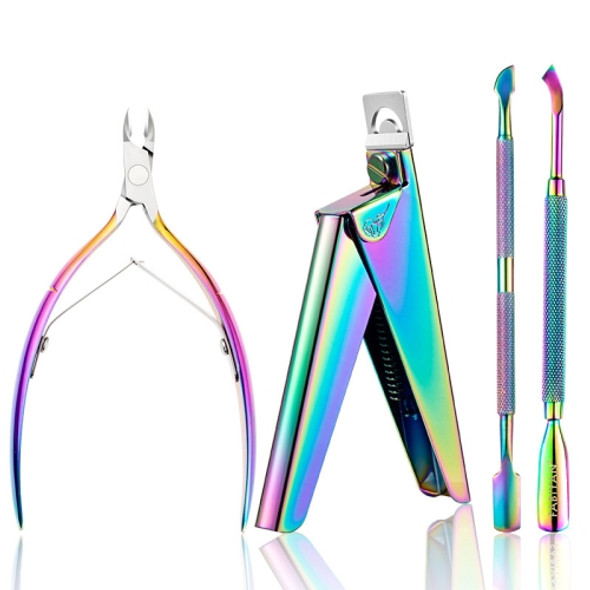 FABIYAN Nail Art Scissors Set Stainless Steel Nail Clippers Dead Skin Scissors Remover Steel Push, Specification: Set 2
