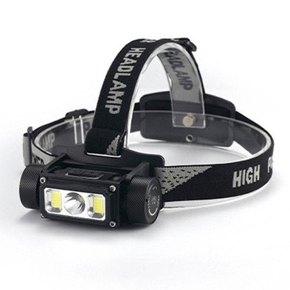 LED Strong Light Aluminum Alloy Outdoor With Magnetic USB Work Headlight, Colour: 1 x LED Master + 2 x COB Side Lamp