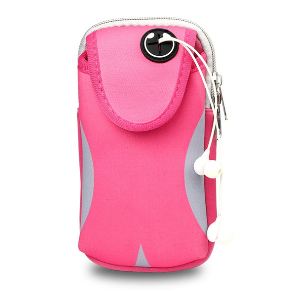 Multi-functional Sports Armband Waterproof Phone Bag for 5 Inch Screen Phone, Size: M(Pink)