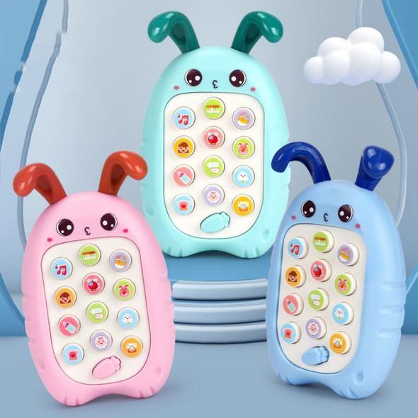 2 PCS Baby Early Education Chinese-English Bilingual Multifunctional Telephone Toy, Colour: Blue Rabbit