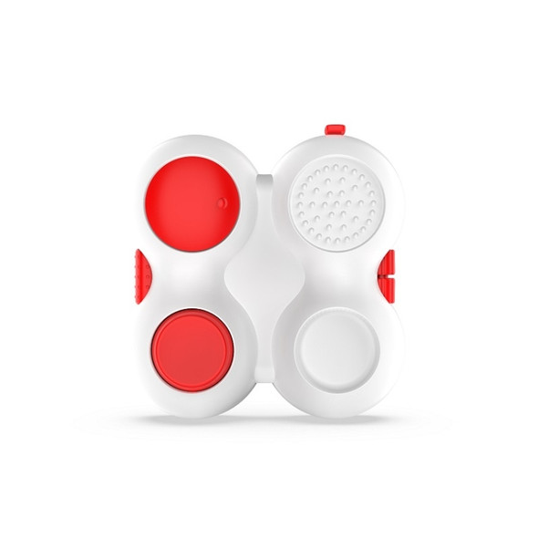 Decompression Handle Rubik'S Cube Dice Decompression Finger Sports Toy(Four-page Handle - White Red)