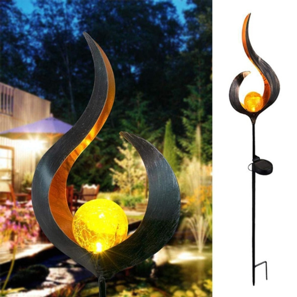 Solar Flame Light LED Iron Art Outdoor Garden Lawn Decorative Ground Plug Light Landscape Lamp(Style 1)