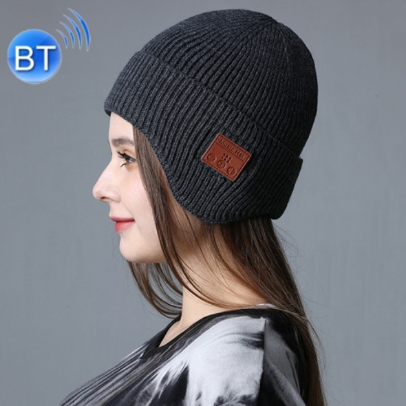 TR Ear-Covered Bluetooth Music Hat 5.0 Binaural Stereo Headphone Cap(Dark Gray)