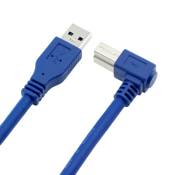 USB 3.0 A Male to Right 90 Degrees Angle USB 3.0 Type-B Male High Speed Printer Cable, Cable Length: 2.5m