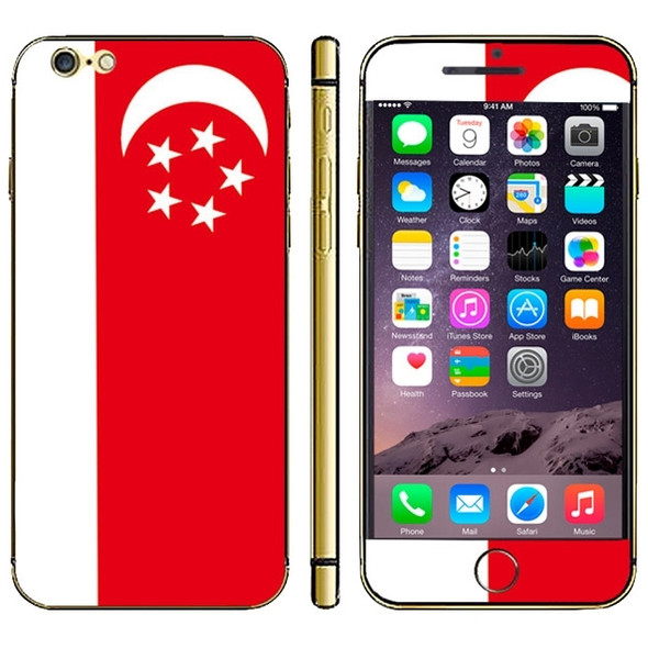 Singapore Flag Pattern Mobile Phone Decal Stickers for iPhone 6 & 6S