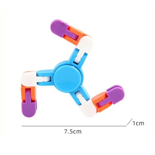 10 PCS Bicycle Chain Track DIY Toys Bone Stenosis 4 Angle Variety Fingertip Spinner, Random Color Delivery(Three-section Type)