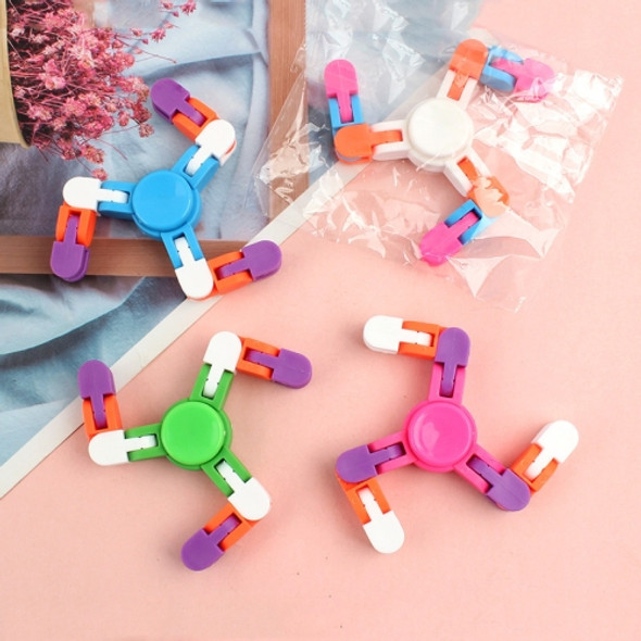 10 PCS Bicycle Chain Track DIY Toys Bone Stenosis 4 Angle Variety Fingertip Spinner, Random Color Delivery(Three-section Type)