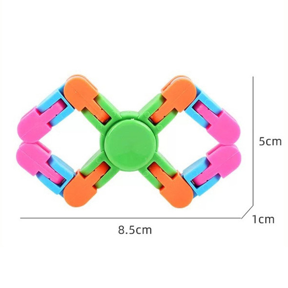 10 PCS Bicycle Chain Track DIY Toys Bone Stenosis 4 Angle Variety Fingertip Spinner, Random Color Delivery(Four-section Type)