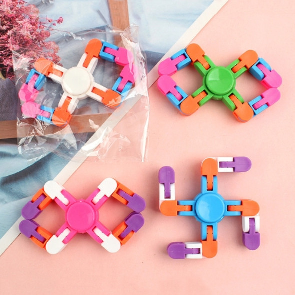 10 PCS Bicycle Chain Track DIY Toys Bone Stenosis 4 Angle Variety Fingertip Spinner, Random Color Delivery(Four-section Type)
