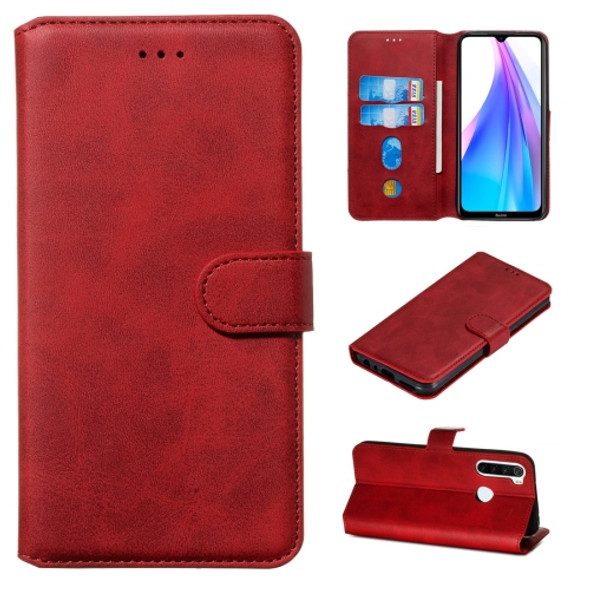 For Xiaomi Redmi Note 8T Classic Calf Texture Horizontal Flip PU Leather Case, with Holder & Card Slots & Wallet(Red)