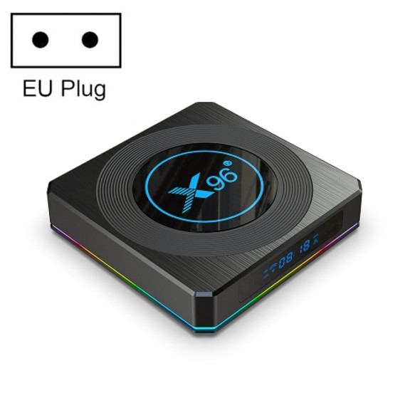 X96 X4 8K Smart TV BOX Android 11.0 Media Player with Remote Control, Amlogic S905X4 Quad Core ARM Cortex A55, RAM: 4GB, ROM: 64GB, Support 1000M, Dual Band WiFi, Bluetooth, EU Plug