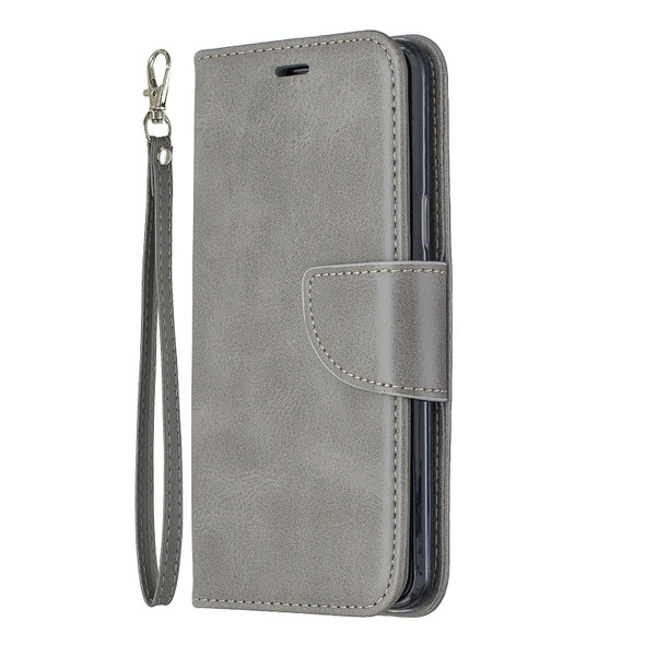 Retro Lambskin Texture Pure Color Horizontal Flip PU Leather Case for Galaxy S9, with Holder & Card Slots & Wallet & Lanyard(Grey)