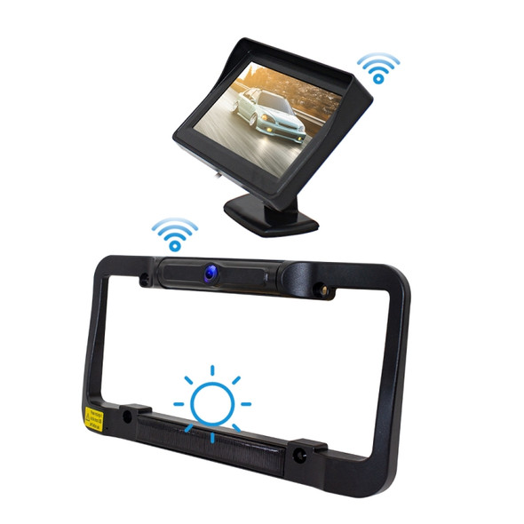 PZ620-W Car 4.3-inch Digital USA Frame Solar Wireless Reversing Image