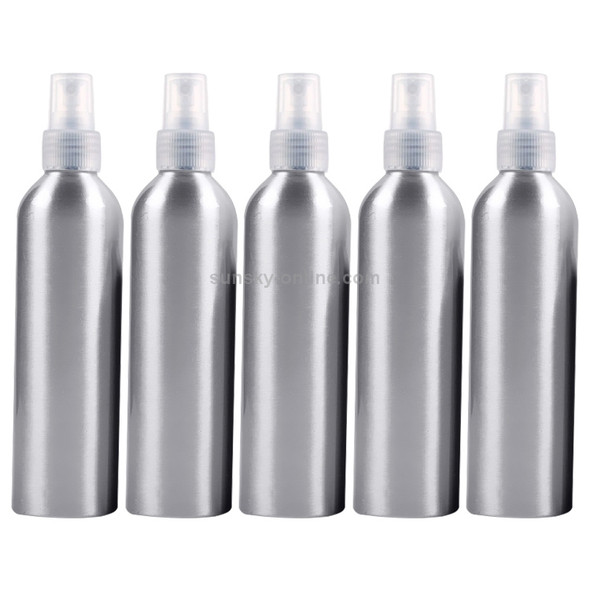 5 PCS Refillable Glass Fine Mist Atomizers Aluminum Bottle, 250ml(Transparent)