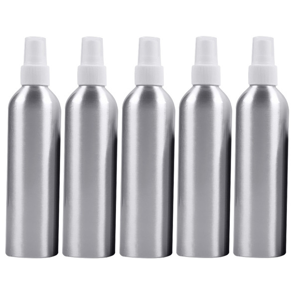 5 PCS Refillable Glass Fine Mist Atomizers Aluminum Bottle, 250ml(White)