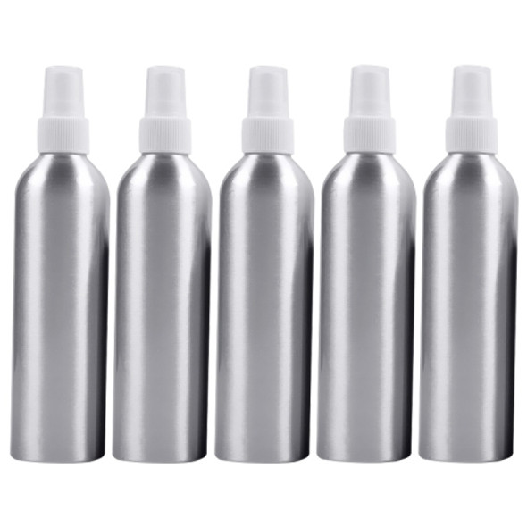 5 PCS Refillable Glass Fine Mist Atomizers Aluminum Bottle, 250ml(White)
