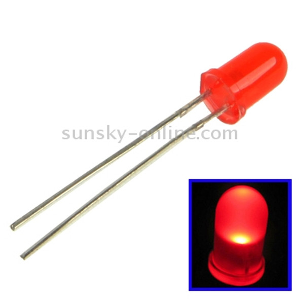 1000pcs 5mm Red Light Round LED Lamp (1000pcs in one packaging, the price is for 1000pcs)(Red)